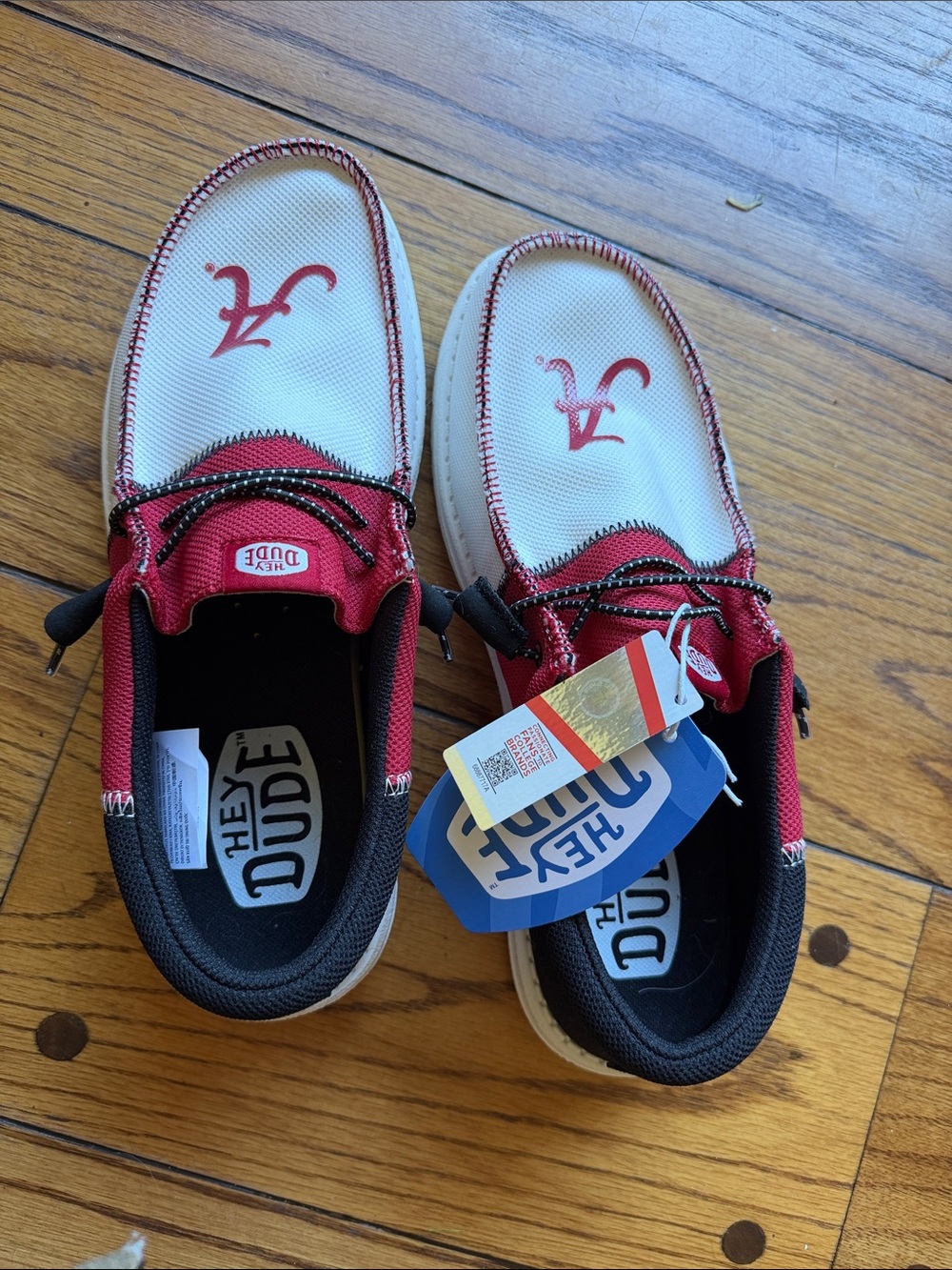 Hey Dude Men's Red, White & Black Casual Slip-On Loafers